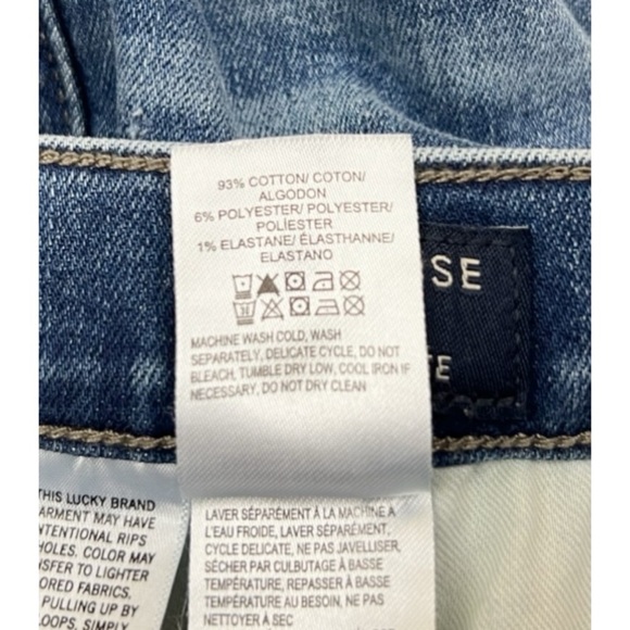 Lucky Brand High Rise Crop Bridgette Stretchy Skinny Jeans Distressed Size 4 - Picture 5 of 8